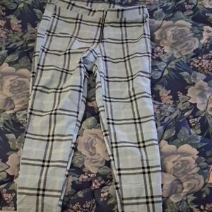Plaid Womens Plus Bottoms in Blue and Black